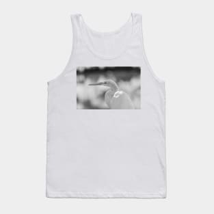 Black and white of Great egret Tank Top